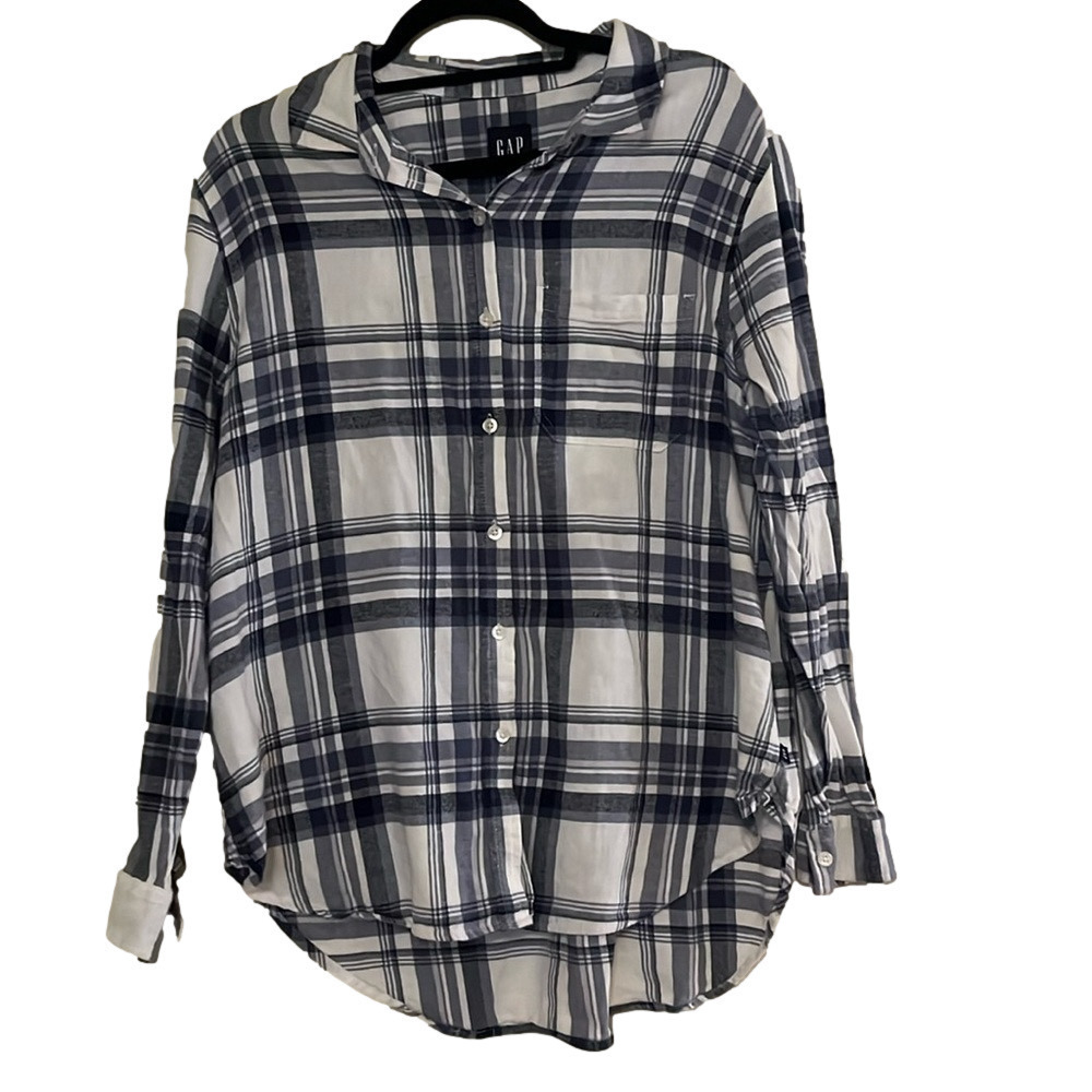 Gap blue/white plaid button down, large 🔵
